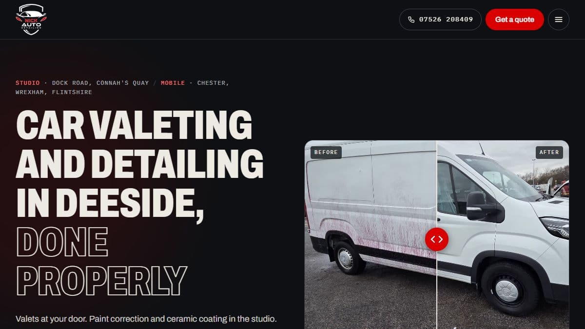 Nick Auto Detailing homepage