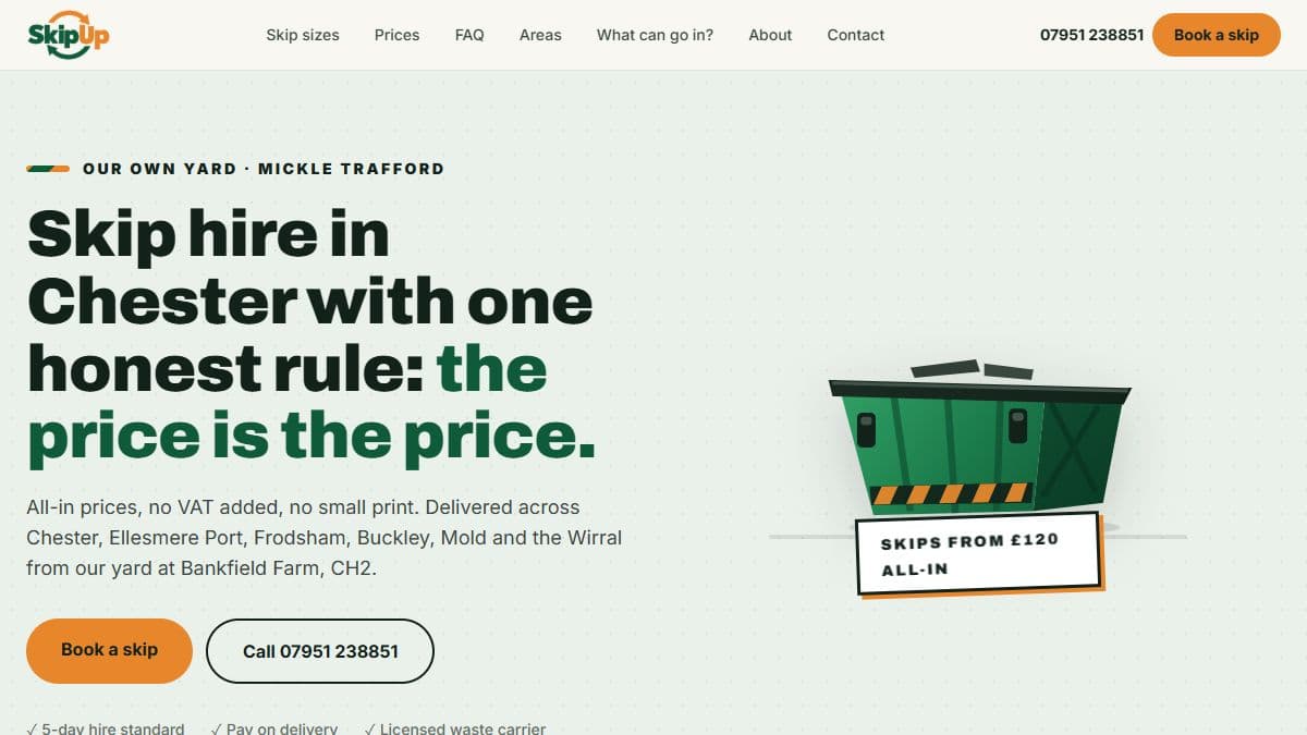 Skip Up homepage