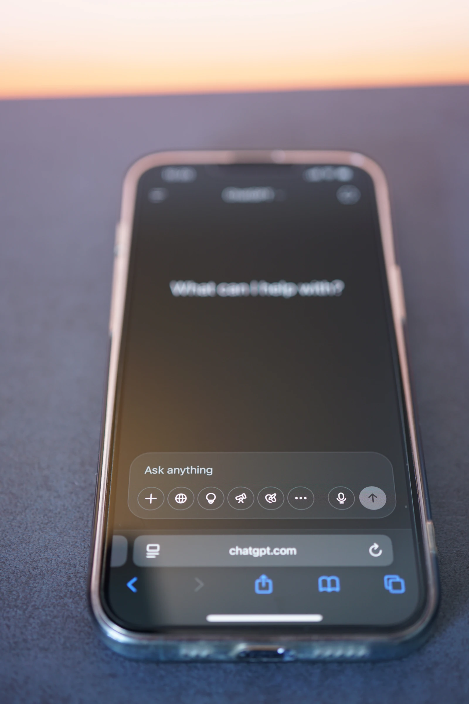 A phone showing the ChatGPT app